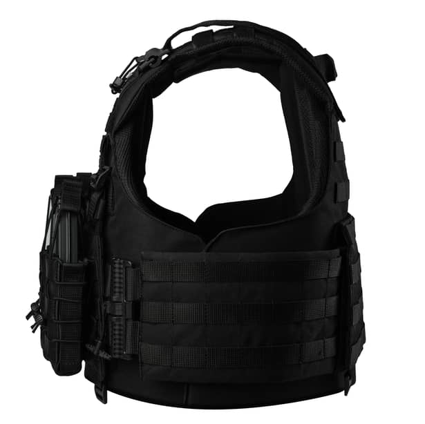 3 - Плитоноска Warmor Gen.4 (Комплект 4 подсумки) с системой быстрого сброса. Molle. Цвет Черная