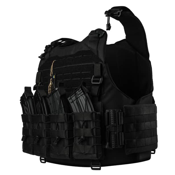 4 - Плитоноска Warmor Gen.4 (Комплект 4 подсумки) с системой быстрого сброса. Molle. Цвет Черная