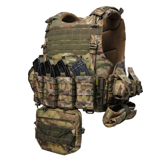 1 - Плитоноска Warmor Gen.4 Max. Система быстрого сброса. (Комплект 9 подсумков). Цвет Мультикам