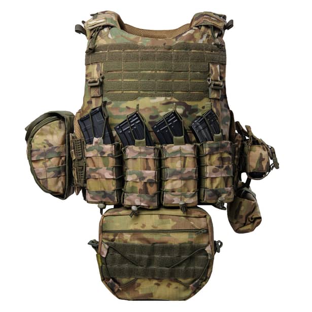 2 - Плитоноска Warmor Gen.4 Max. Система быстрого сброса. (Комплект 9 подсумков). Цвет Мультикам