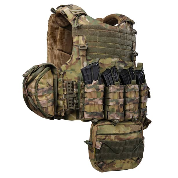 3 - Плитоноска Warmor Gen.4 Max. Система быстрого сброса. (Комплект 9 подсумков). Цвет Мультикам