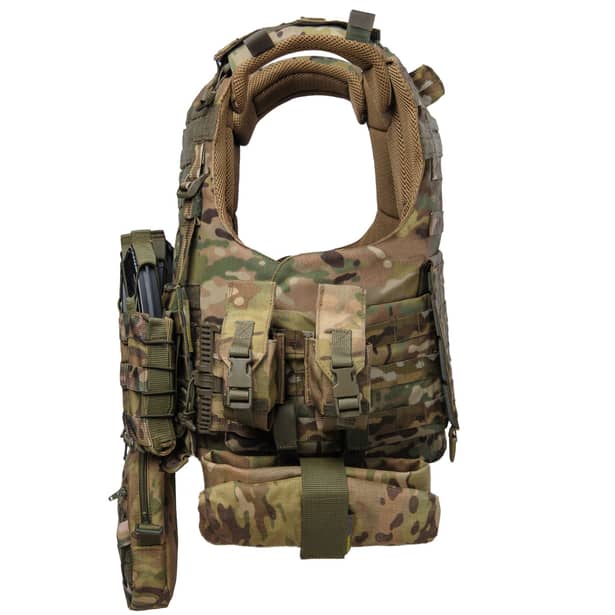 4 - Плитоноска Warmor Gen.4 Max. Система быстрого сброса. (Комплект 9 подсумков). Цвет Мультикам