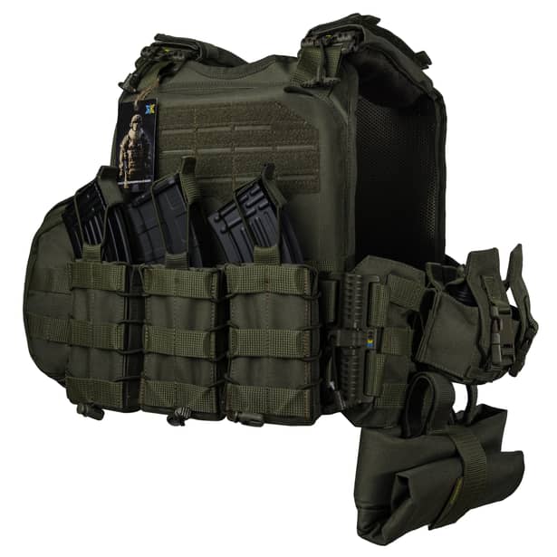1 - Плитоноска Ares Gen.2. (Комплект 7 подсумков) с системой быстрого сброса. Molle. Цвет Олива