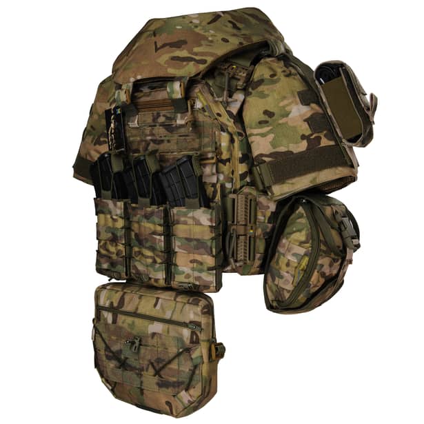 1 - Плитоноска жіноча Warmor gen.3 FL MAX (for Ladies) (без плит). З максимальним набором підсумків, захистом шиї та плечей по 1 класу ДСТУ. Мультикам.