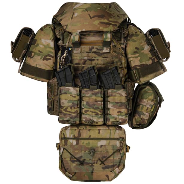 2 - Плитоноска жіноча Warmor gen.3 FL MAX (for Ladies) (без плит). З максимальним набором підсумків, захистом шиї та плечей по 1 класу ДСТУ. Мультикам.