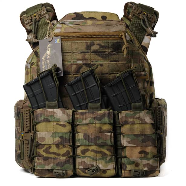 2 - Плитоноска женская Warmor gen.3 FL (for Ladies). С подсумками под магазины АК и быстрым боковым и верхним сбросом (без плит). Мультикам.