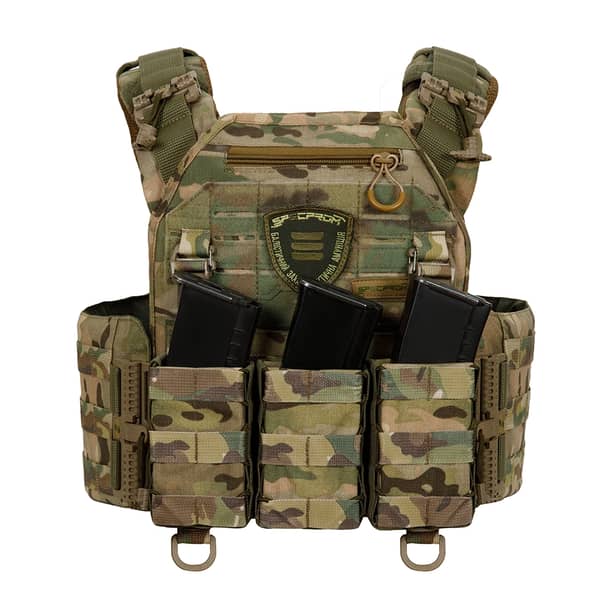 3 - Плитоноска Warmor Gen.3 (Комплект 3 підсумки) з системою швидкого скидання. (Великого розміру) Колір Мультикам