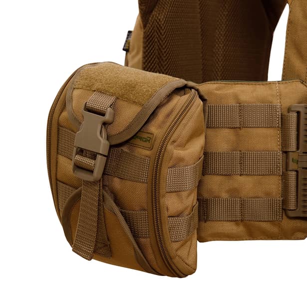 11 - Плитоноска Warmor gen.3 Pro Max XL Койот. Система швидкого скидання. 7 підсумок. (Великого розміру)