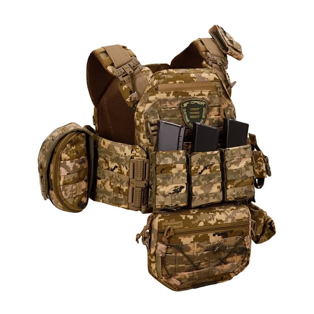 3 - Плитоноска Warmor gen.3 Pro Max XL Піксель ММ14. Система швидкого скидання. 7 підсумок. (Великого розміру)