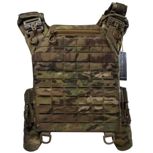 10 - Плитоноска BOGUNKA PRO з системою швидкого скидання. (Комплект 3 підсумки під АК + турнікет). Колір Мутьтикам