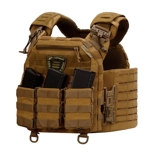 1 - Плитоноска SPECPROM WARMOR Gen.5 V2 +3 підсумки АК Койот