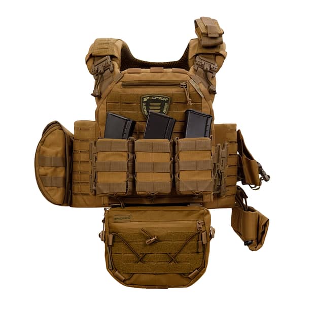 2 - Плитоноска SPECPROM WARMOR Gen.5 V2 з повним комплектом підсумків Койот