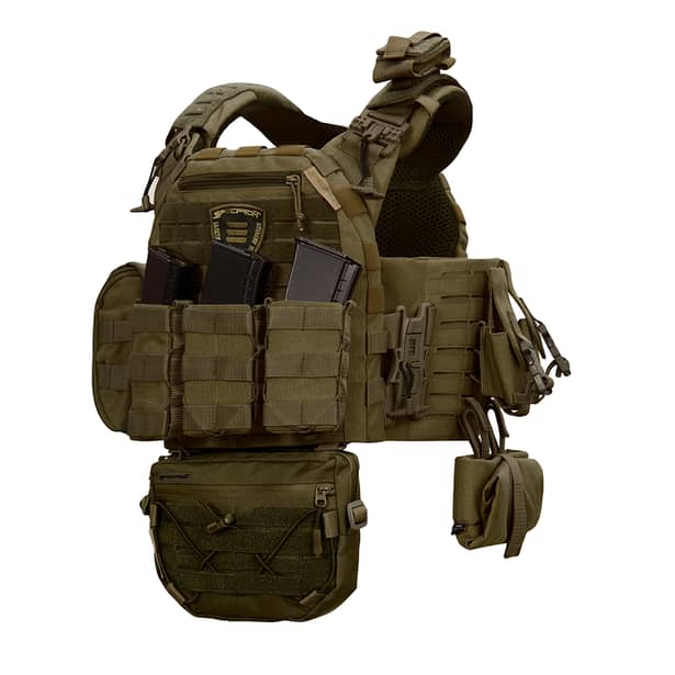 1 - Плитоноска SPECPROM WARMOR Gen.5 V2 з повним комплектом підсумків Олива