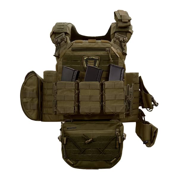 2 - Плитоноска SPECPROM WARMOR Gen.5 V2 з повним комплектом підсумків Олива