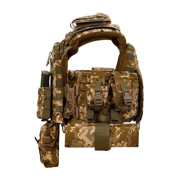 3 - Плитоноска SPECPROM WARMOR Gen.5 V2 з повним комплектом підсумків Піксель