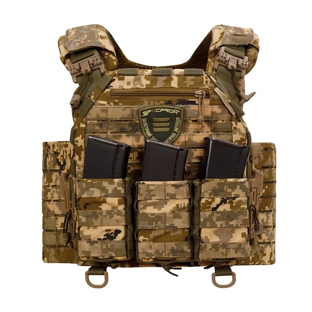 8 - Плитоноска SPECPROM WARMOR Gen.5 V2 з повним комплектом підсумків Піксель