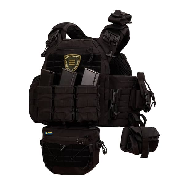 1 - Плитоноска SPECPROM WARMOR Gen.5 V2 з повним комплектом підсумків Чорний