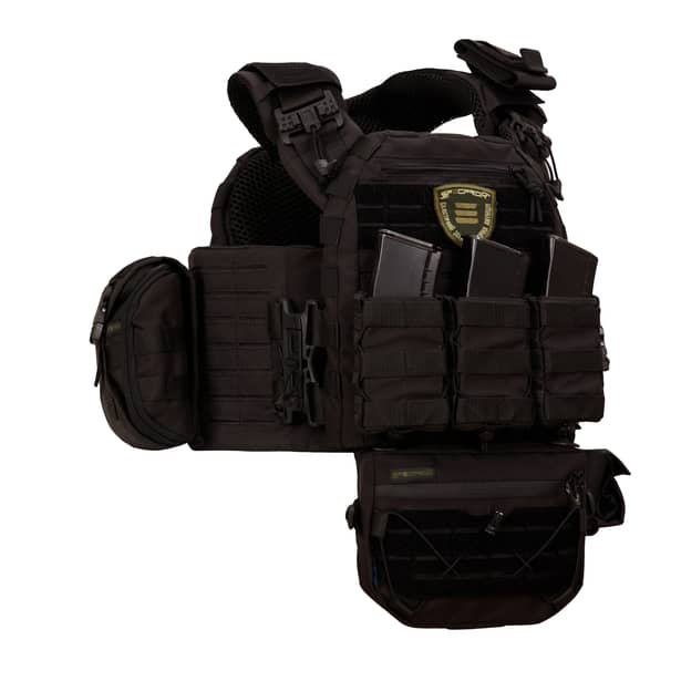 4 - Плитоноска SPECPROM WARMOR Gen.5 V2 з повним комплектом підсумків Чорний