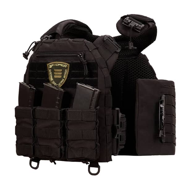 8 - Плитоноска SPECPROM WARMOR Gen.5 V2 з повним комплектом підсумків Чорний