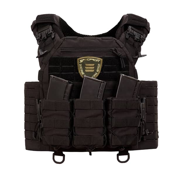 9 - Плитоноска SPECPROM WARMOR Gen.5 V2 з повним комплектом підсумків Чорний