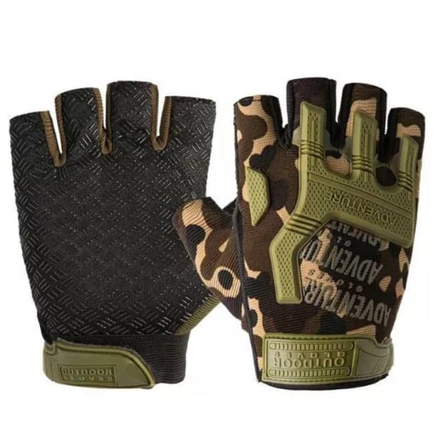 1 - Рукавички тактичні без пальців 10154. Камуфляж. Мультикам