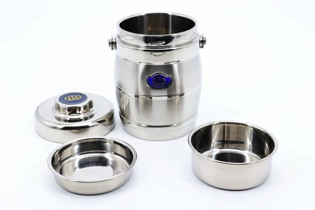 2 - Пищевой термос из нержавеющей стали A-Plus 2065 LC 1200 мл с двумя тарелками, Серый