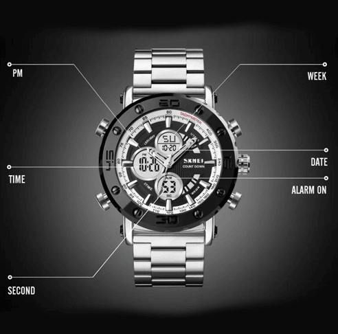 3 - Годинник наручний SKMEI 1636SIWT, Сірий