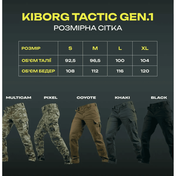 10 - Тактические штаны Kiborg Gen.1. Олива