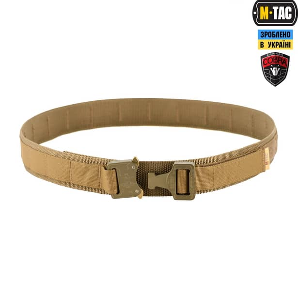 2 - Тактичний ремінь Cobra Buckle Belt M-Tac. Розмір M/L. Койот