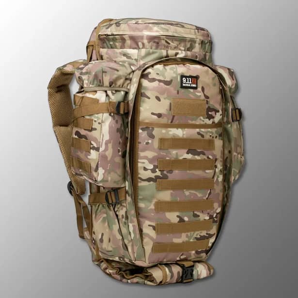 1 - Рюкзак тактический с отделением для оружия 9.11 Tactical 60л, Мультикам