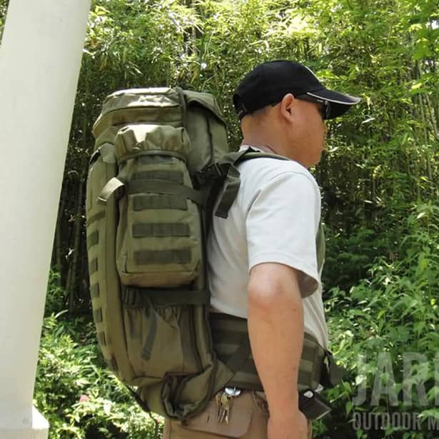 6 - Рюкзак тактический с отделением для оружия 9.11 Tactical 60л, Олива