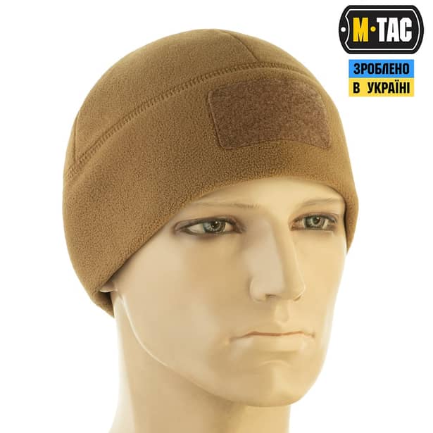 3 - Шапка флісова M-Tac Watch Cap Elite з Velcro. Койот