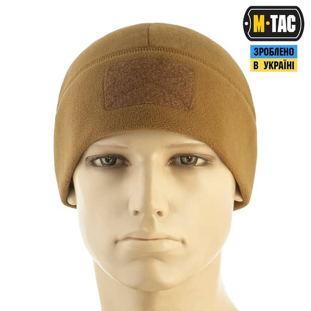 4 - Шапка флісова M-Tac Watch Cap Elite з Velcro. Койот