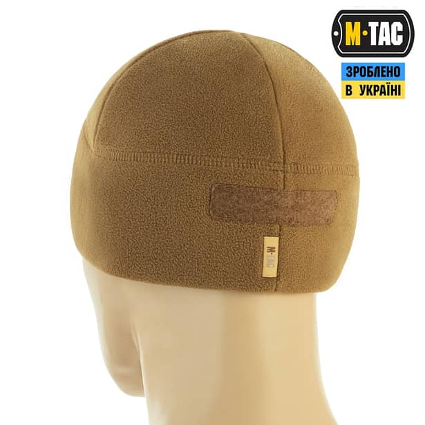 5 - Шапка флісова M-Tac Watch Cap Elite з Velcro. Койот