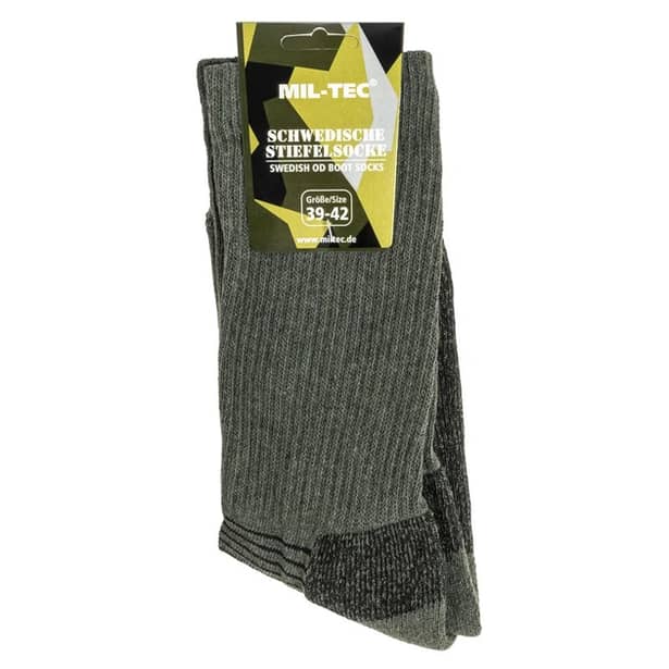 8 - Носки трекинговые Mil-Tec Swedish Boot Socks, Олива