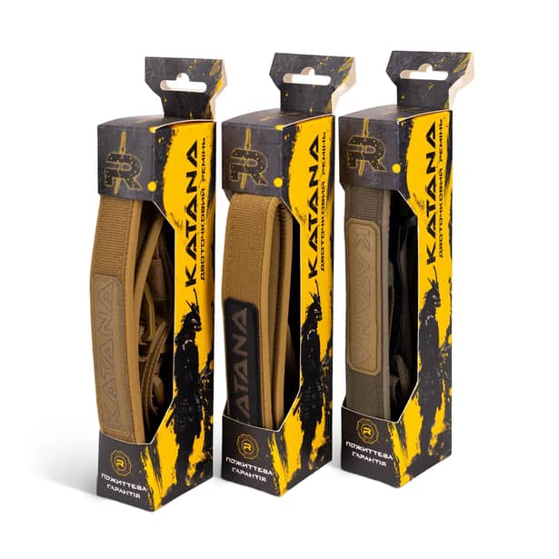 2 - Ремінь збройовий RAGNAROK Katana (KATANA-B) з карабіном Ghost Hook, Койот-Чорний