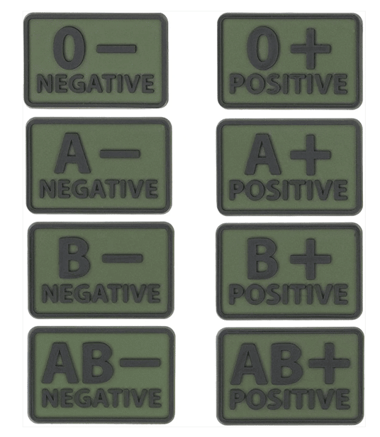 1 - Шеврон Helikon Група крові 2 шт, Олива