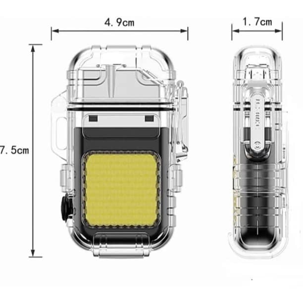 2 - Зажигалка с фонариком USB Led Китай. Прозрачный
