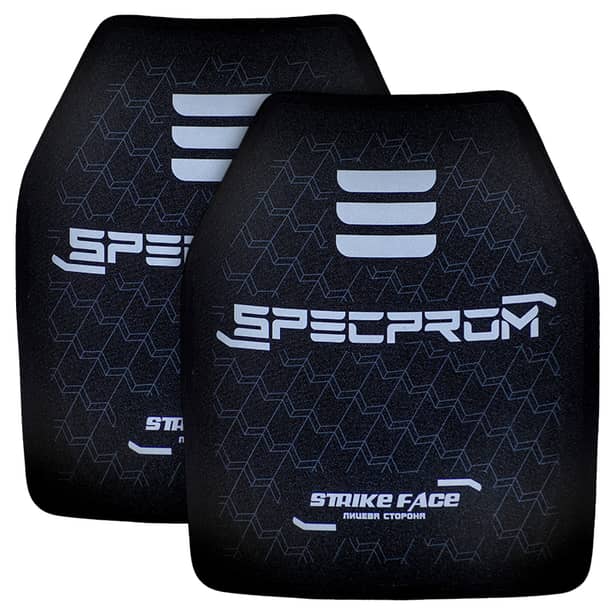 1 - Комплект поліетиленових бронеплит SPECPROM 3-го класу. Вага 1,4 кг. Розмір 25 на 30 см. Чорна. 2 шт.