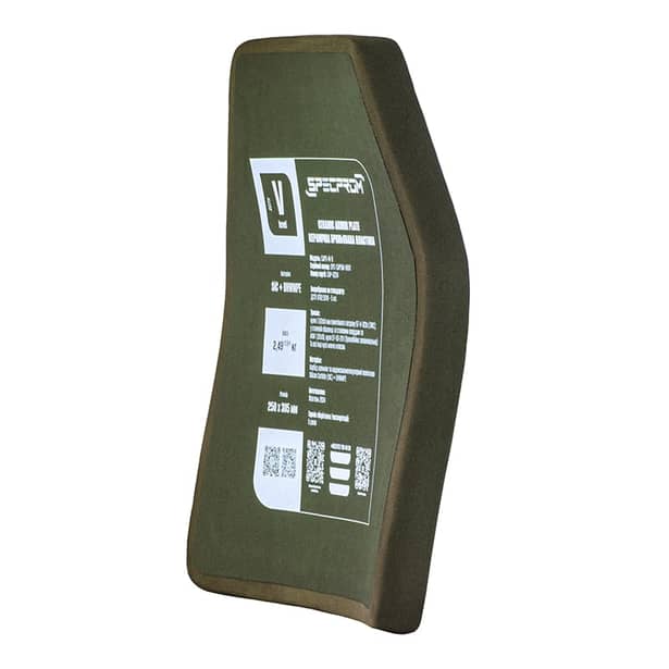 6 - Комплект керамічних бронеплит SPECPROM 5-го класу. Вага 2.49 кг. Розмір 25 на 30 см. Олива. 2 шт.