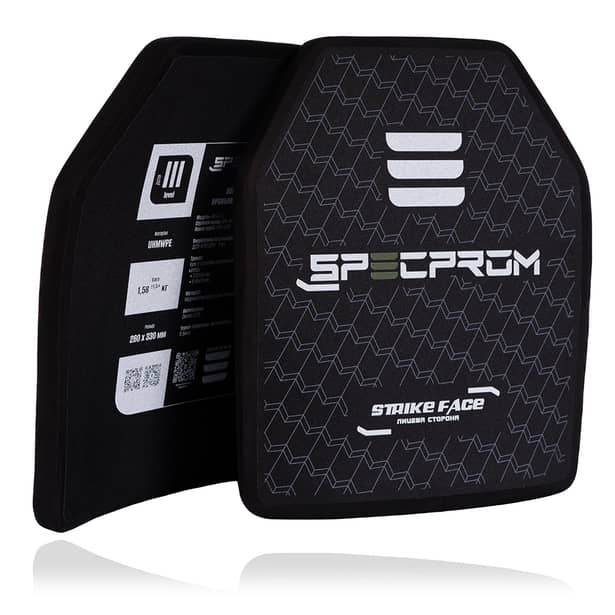 6 - Поліетиленова бронеплита S-Line 3-го класу SPECPROM. Вага 1,58 кг. Розмір 26 на 33 см.