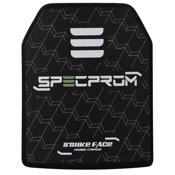 8 - Поліетиленова бронеплита SPECPROM 3-го класу. Вага 1,4 кг. Розмір 25 на 30 см. Чорна.