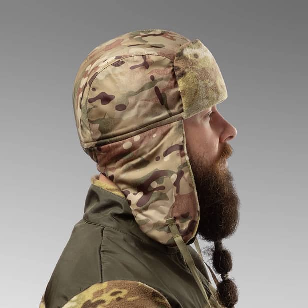 3 - Шапка вушанка плащівка-фліс. Мультикам