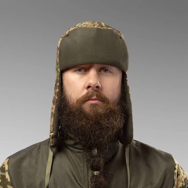 2 - Шапка вушанка плащівка-фліс. Хижак