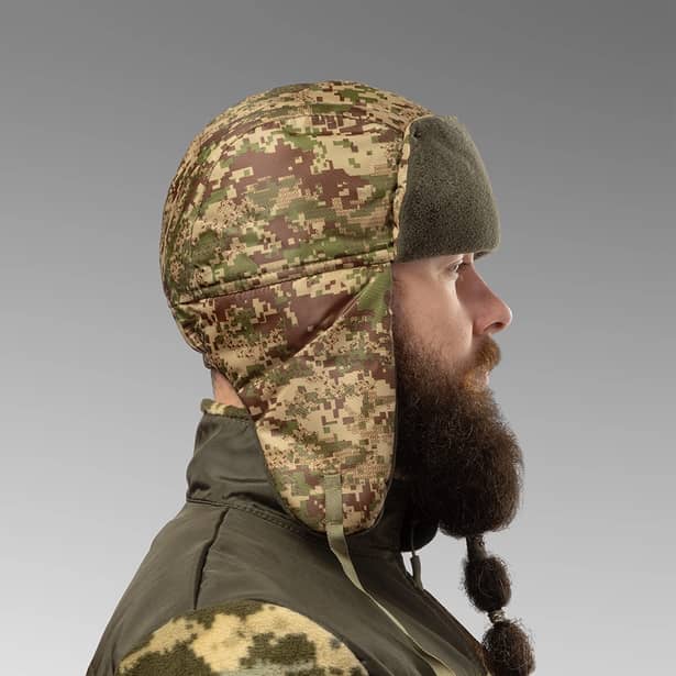 3 - Шапка вушанка плащівка-фліс. Хижак