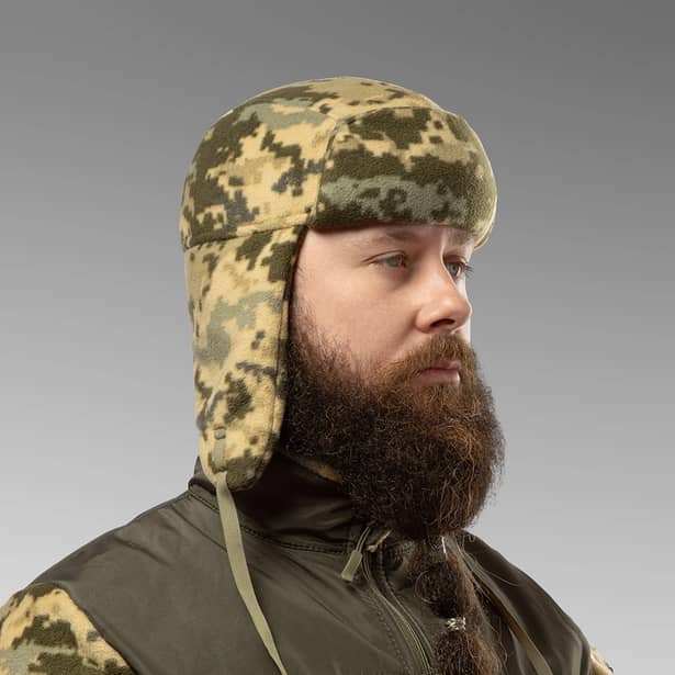 1 - Шапка вушанка флісова. Піксель