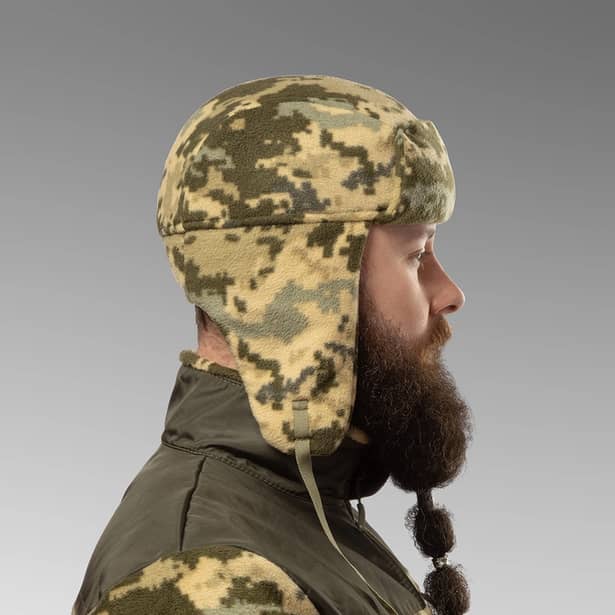 3 - Шапка вушанка флісова. Піксель