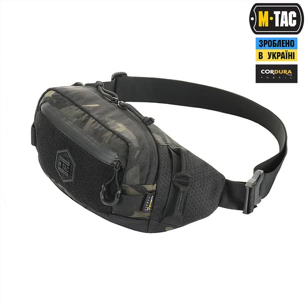 1 - Поясная сумка M-TAC  Waist Bag Elite Hex. Мультикам-черный