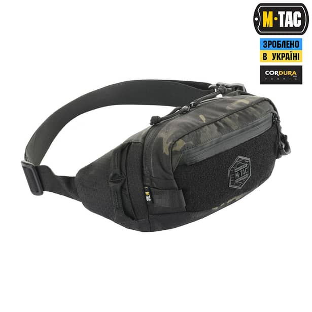 3 - Поясная сумка M-TAC  Waist Bag Elite Hex. Мультикам-черный