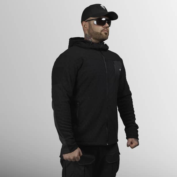 6 - Кофта флисовая Global Ballistics HexaGon. Черный